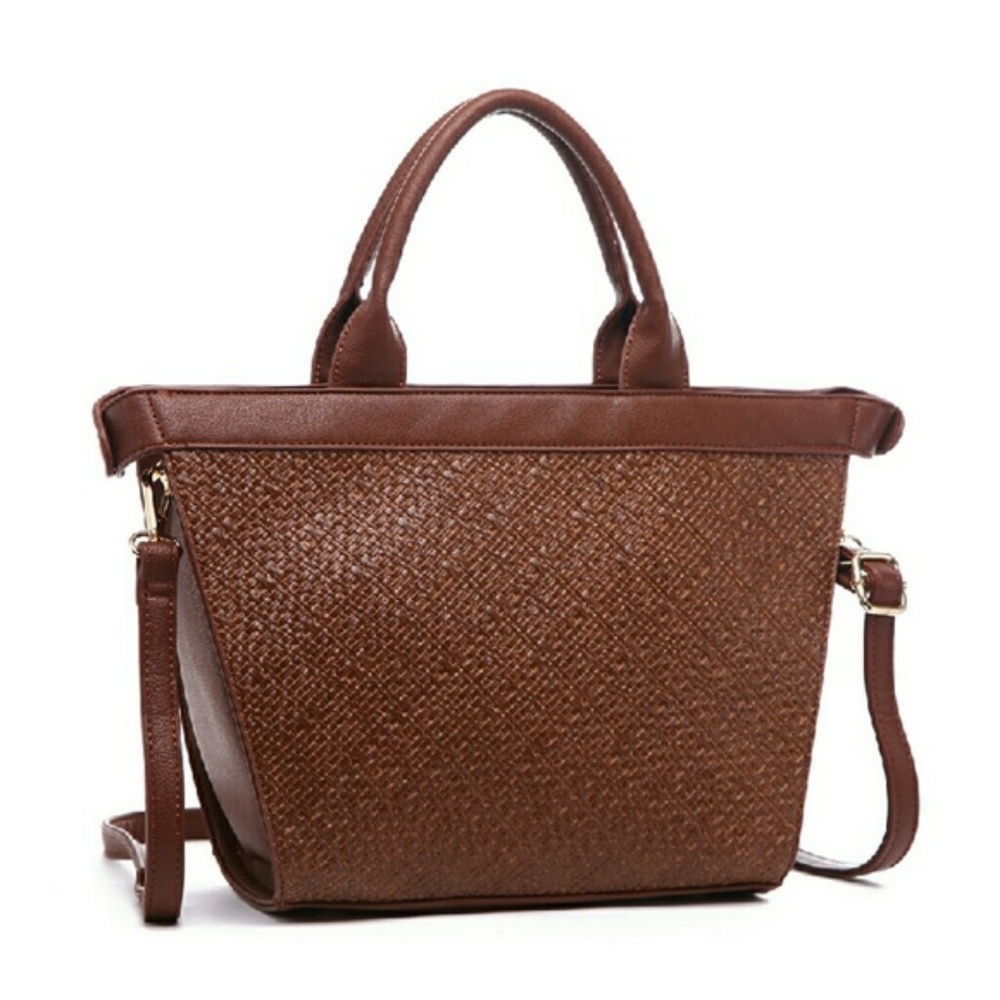 Electra Shopping Tote Purse; Brown - Picture 2 of 7